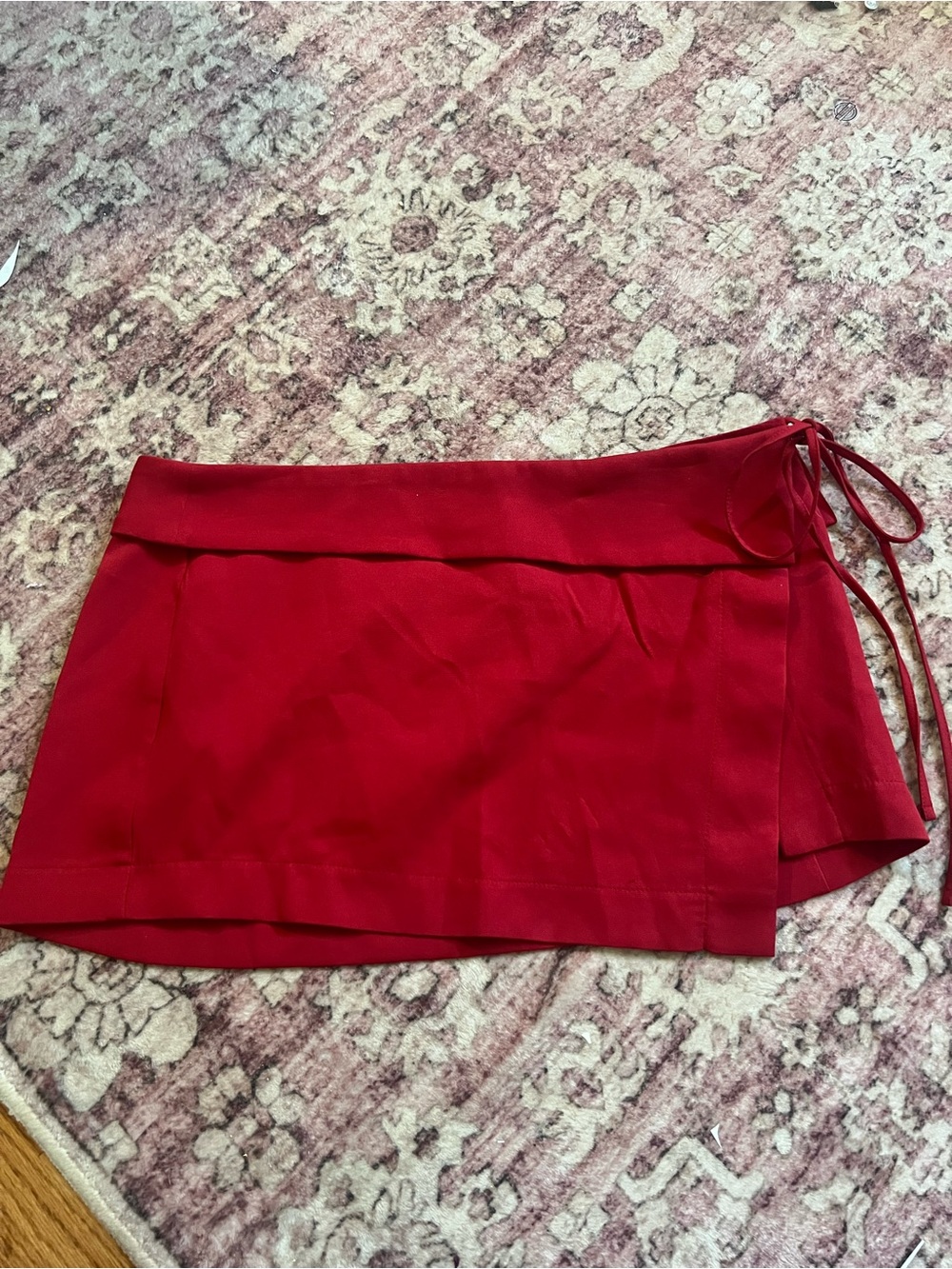 Edikted Bright Red Mini Skirt with Side Tie